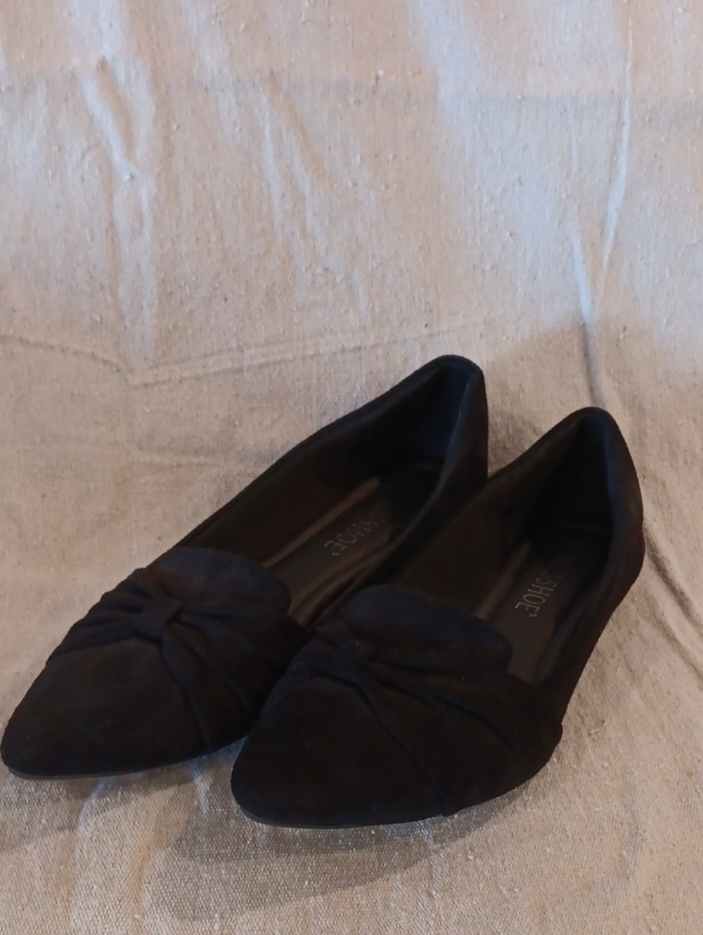 Women’s Pointed Toe Knot Flats - Black